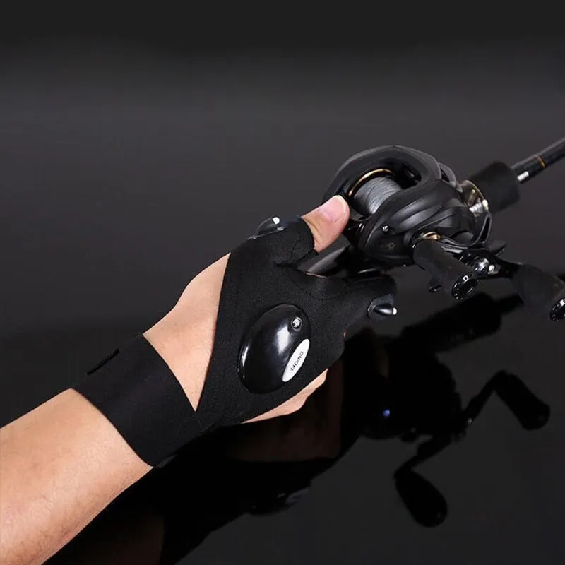 love68  1 Pair Outdoor Fishing Magic Strap Fingerless Gloves