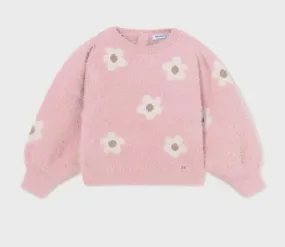 Mayoral Baby & Toddler Girls Pink Flower Knit Sweater