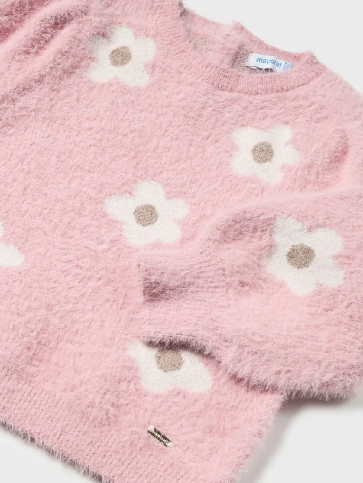 Mayoral Baby & Toddler Girls Pink Flower Knit Sweater