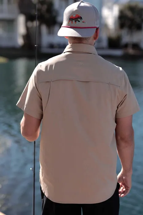 Men's Burlebo Performance Fishing Shirt - Cobblestone