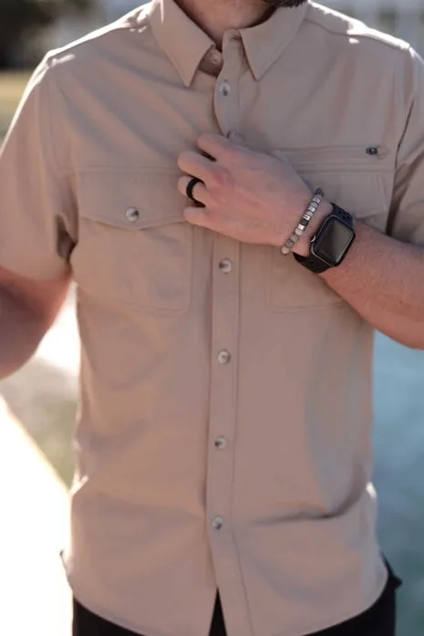 Men's Burlebo Performance Fishing Shirt - Cobblestone
