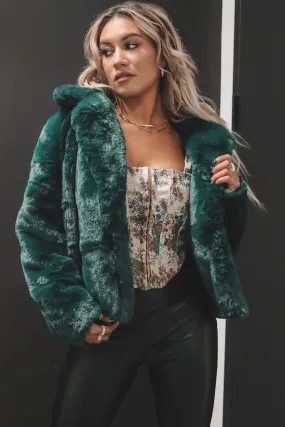 MINKPINK Raquel Emerald Faux Fur Jacket