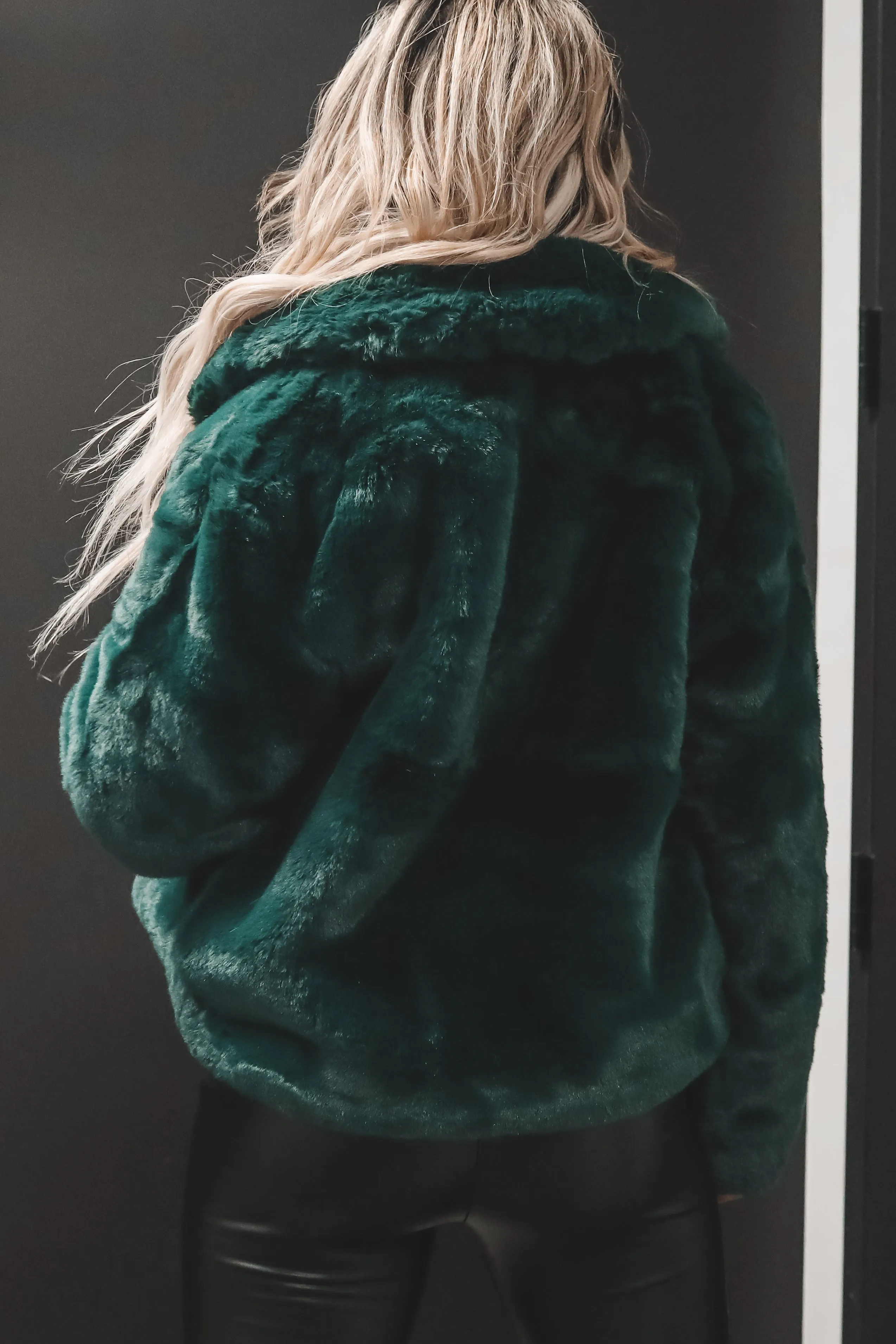 MINKPINK Raquel Emerald Faux Fur Jacket