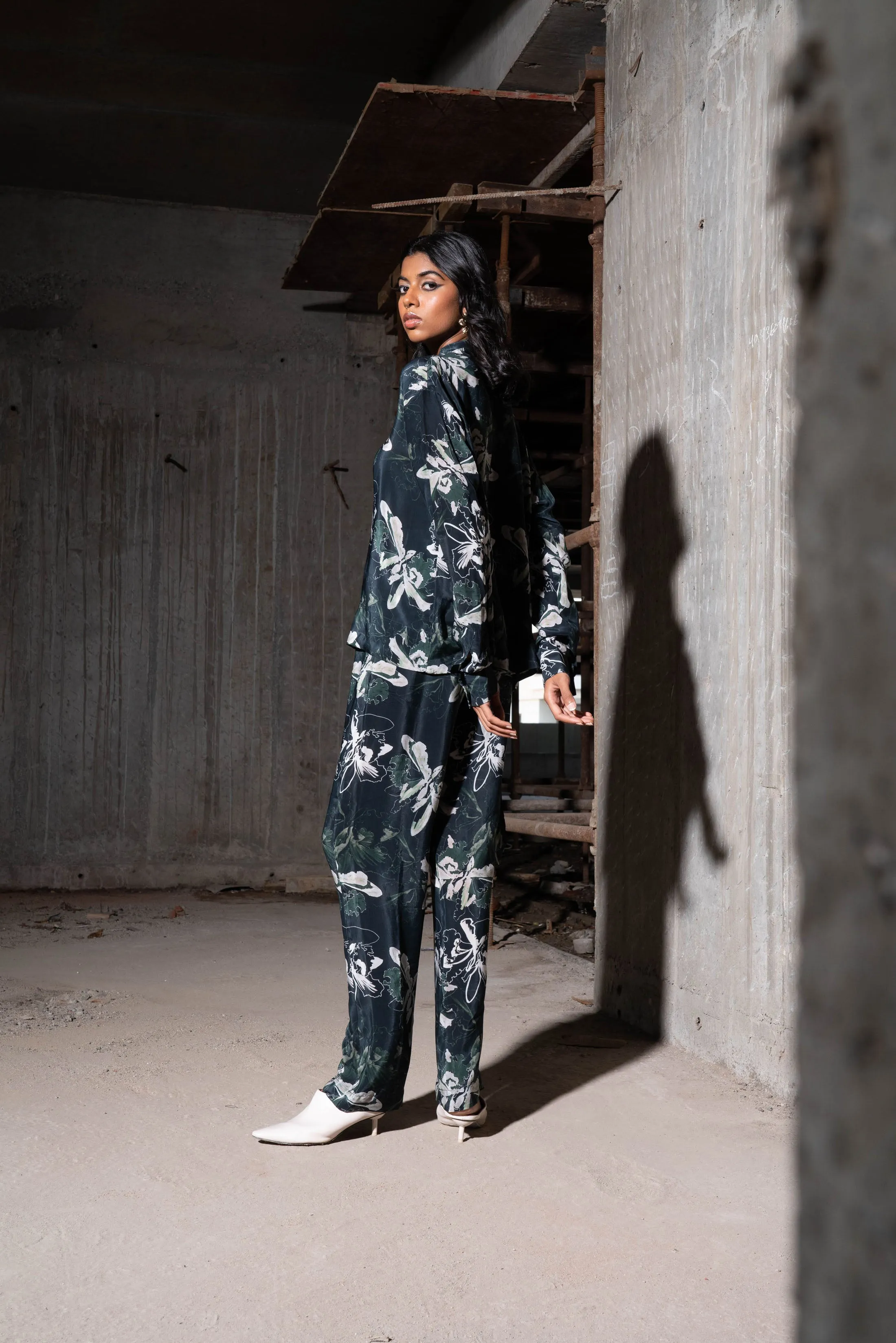 Multicolour Printed Shirt And Pant Co Ord Set For Women