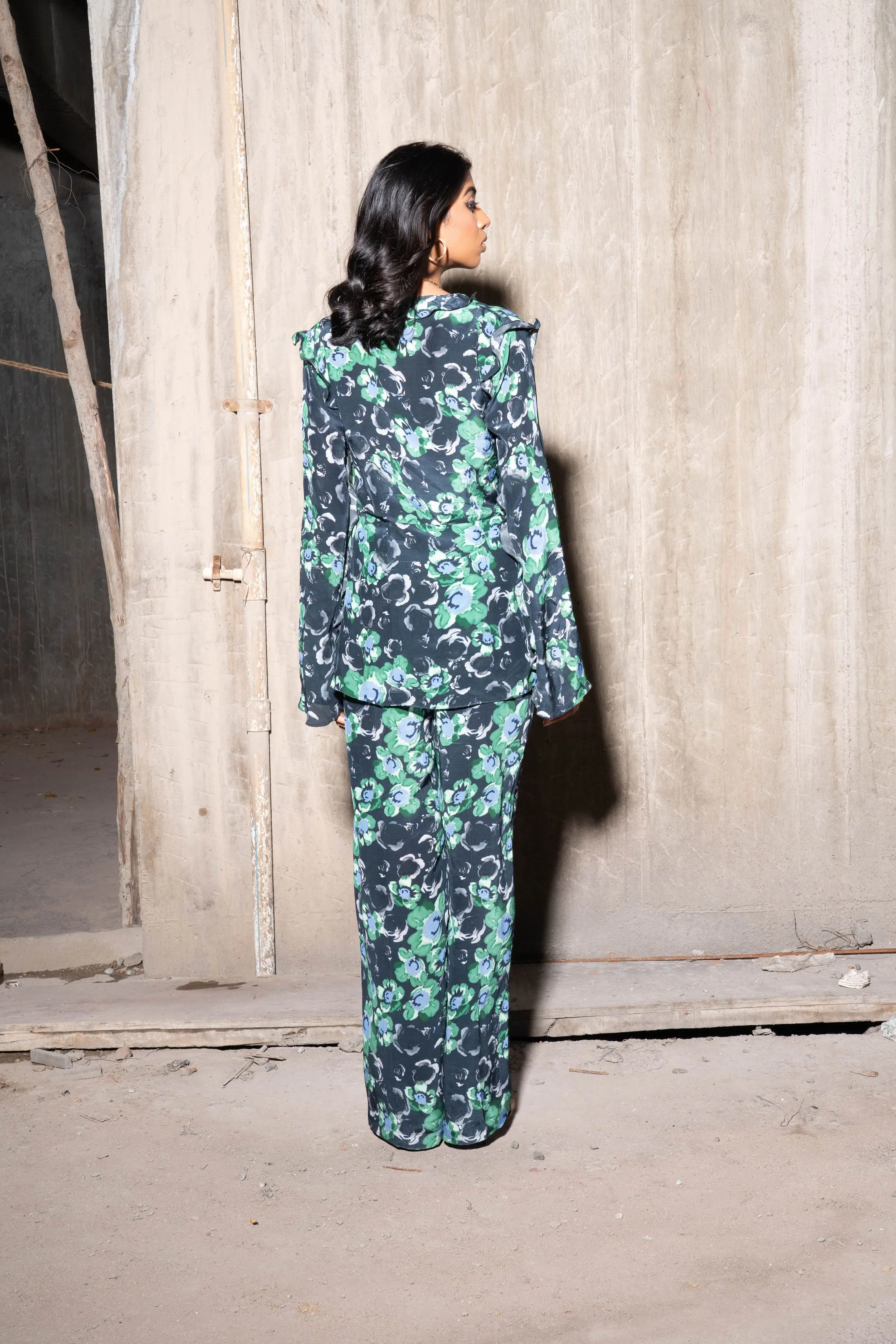Multicolour Printed Shirt Pant Co Ord Set For Women