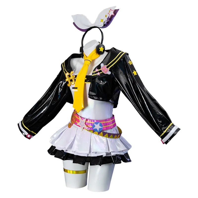 Muse Dash Rin Cosplay Costume Muse Dash Hatsune Miku Collaboration Kagamine Rin Uniform Halloween Suit