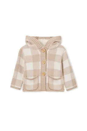 Natural Check Hooded Jacket