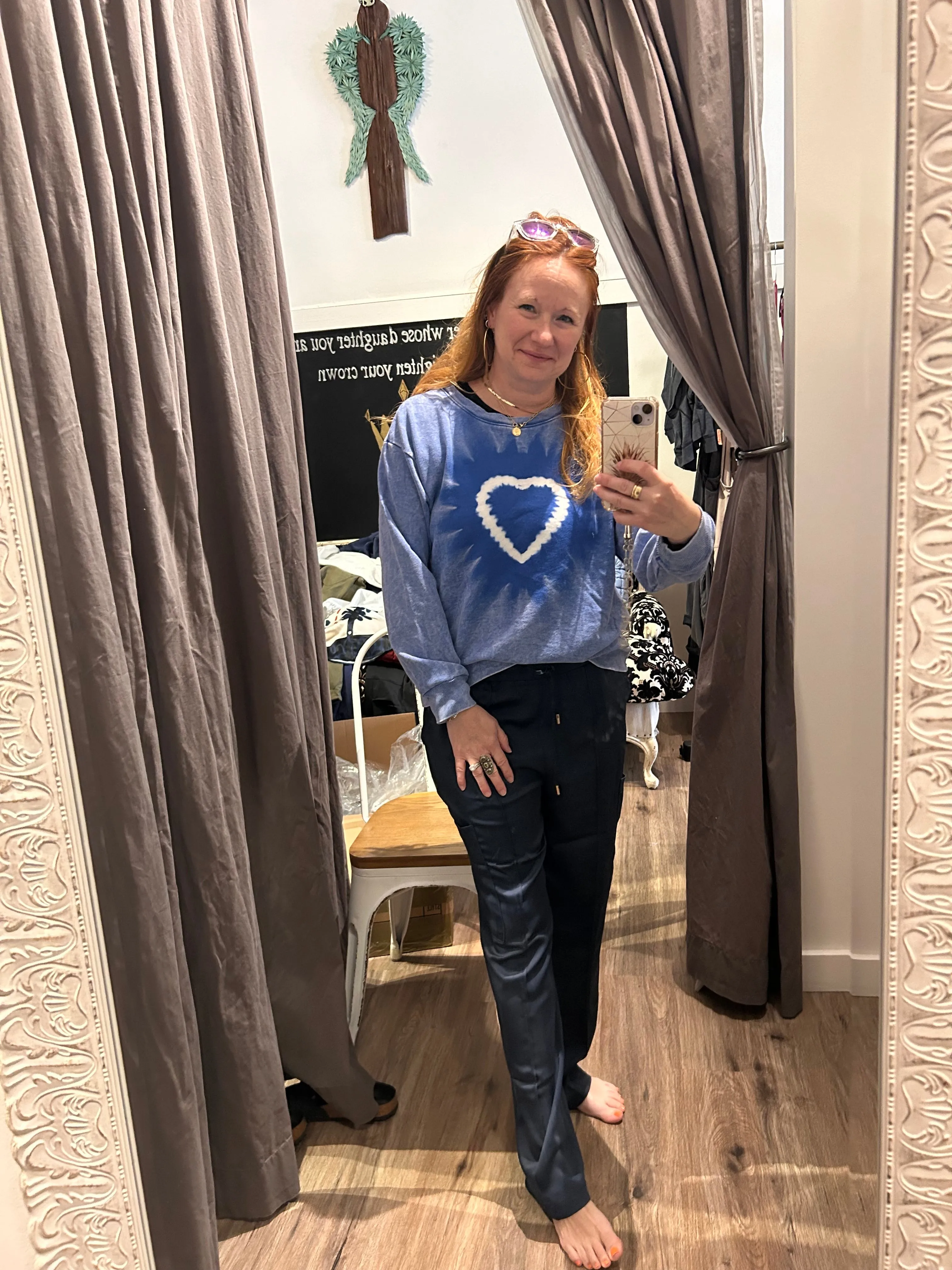 Navy Pintuck Jogger