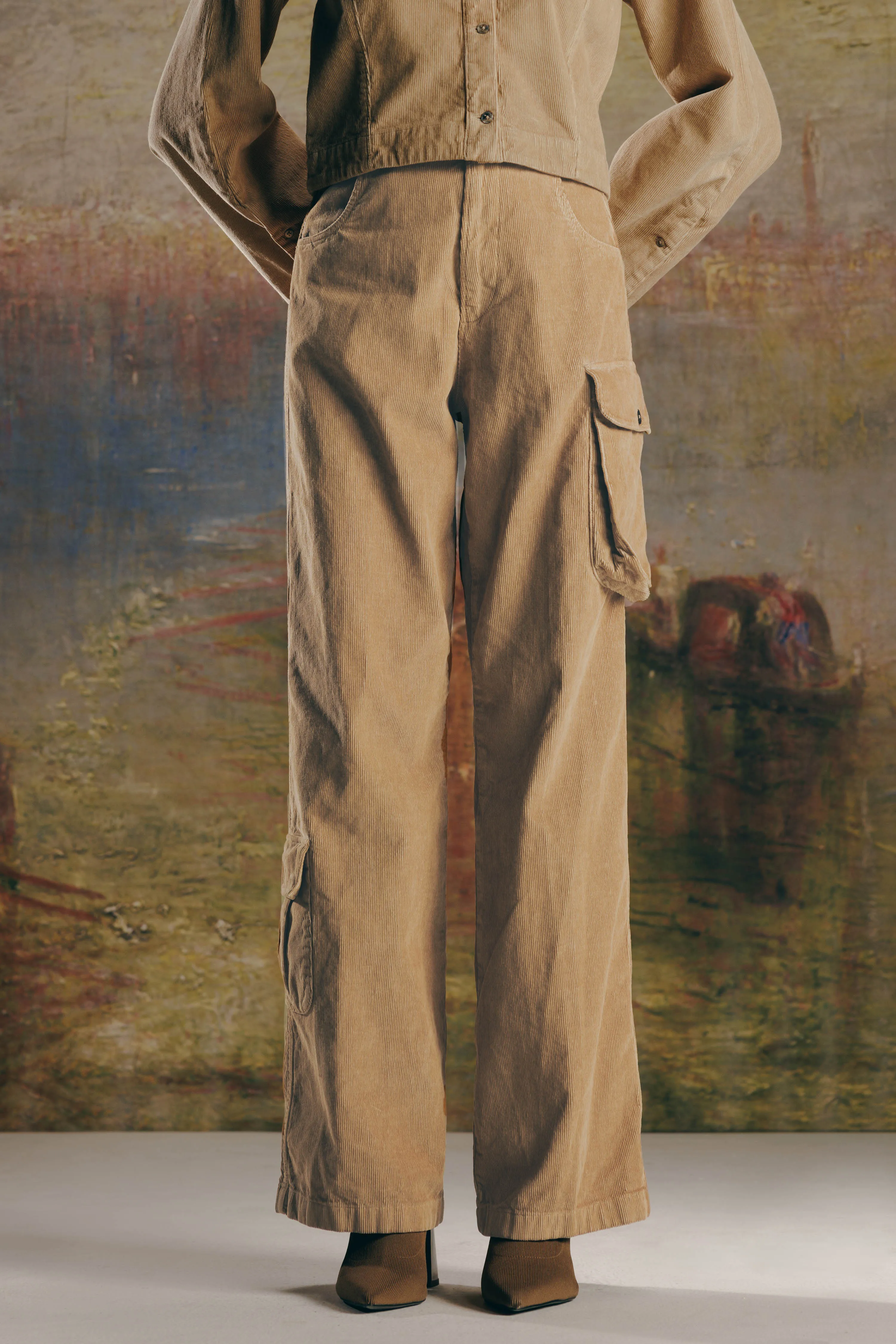Nehru Corduroy Shacket & Cargo Pants Co-ord