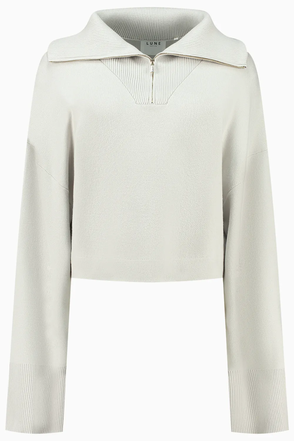 OLLY half zip knit cropped sweater - Vapor Blue