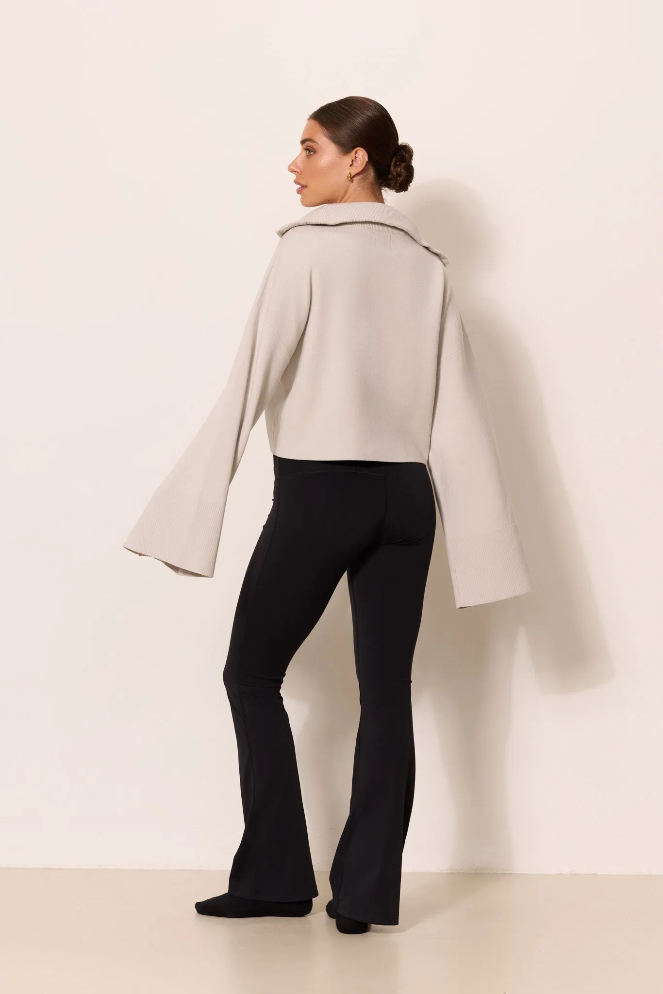 OLLY half zip knit cropped sweater - Vapor Blue