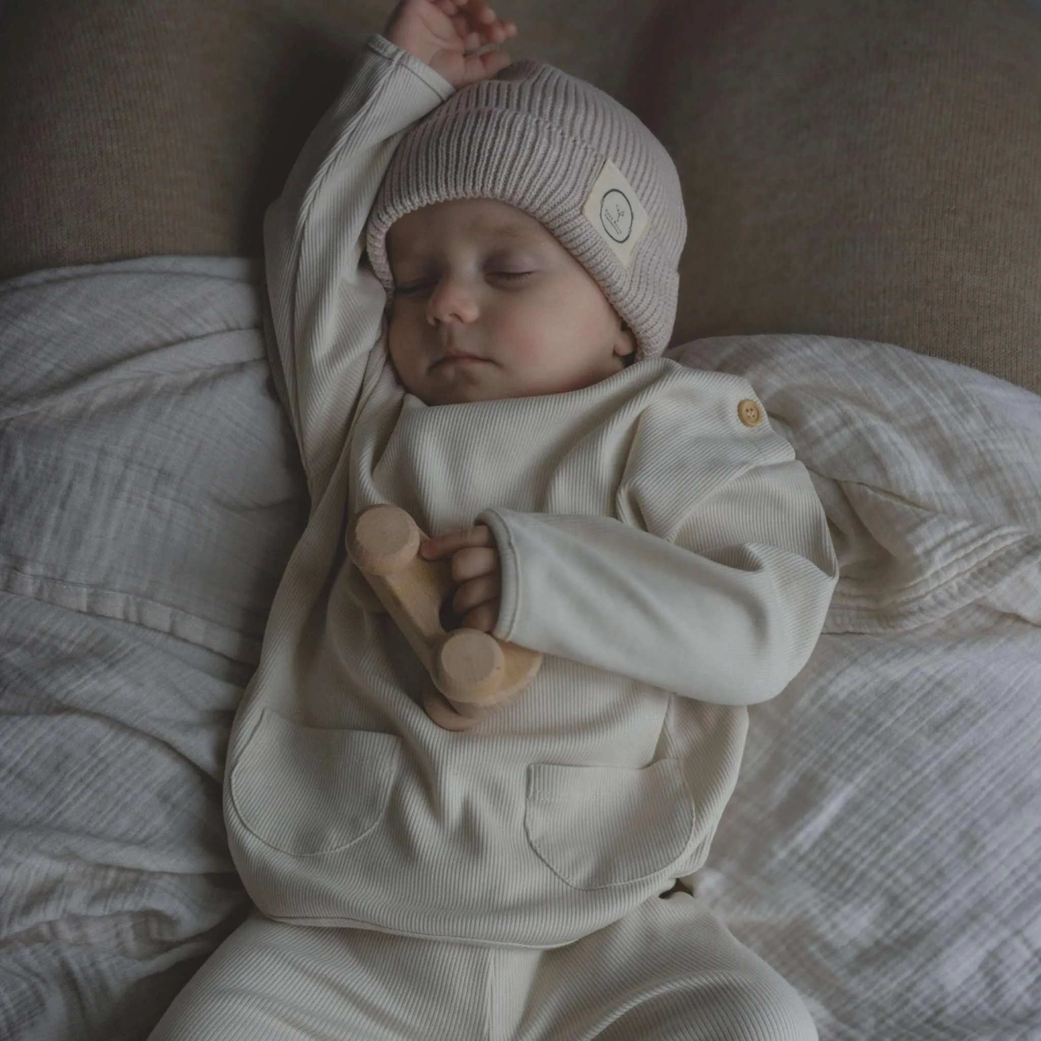 Organic Rib Sweatshirt - Sand