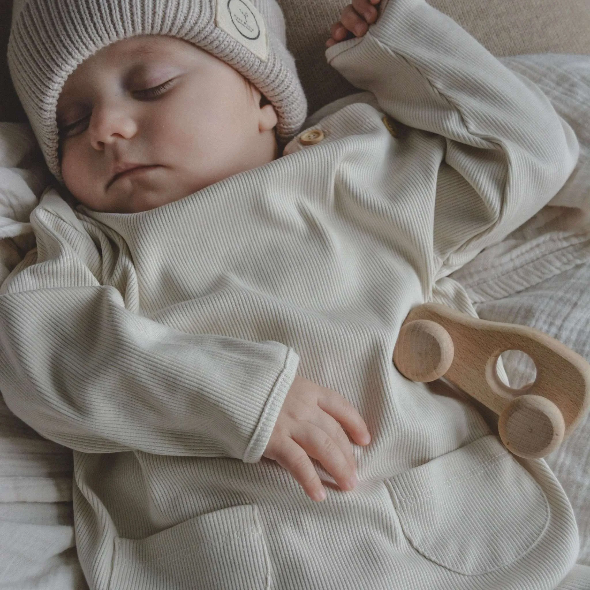Organic Rib Sweatshirt - Sand