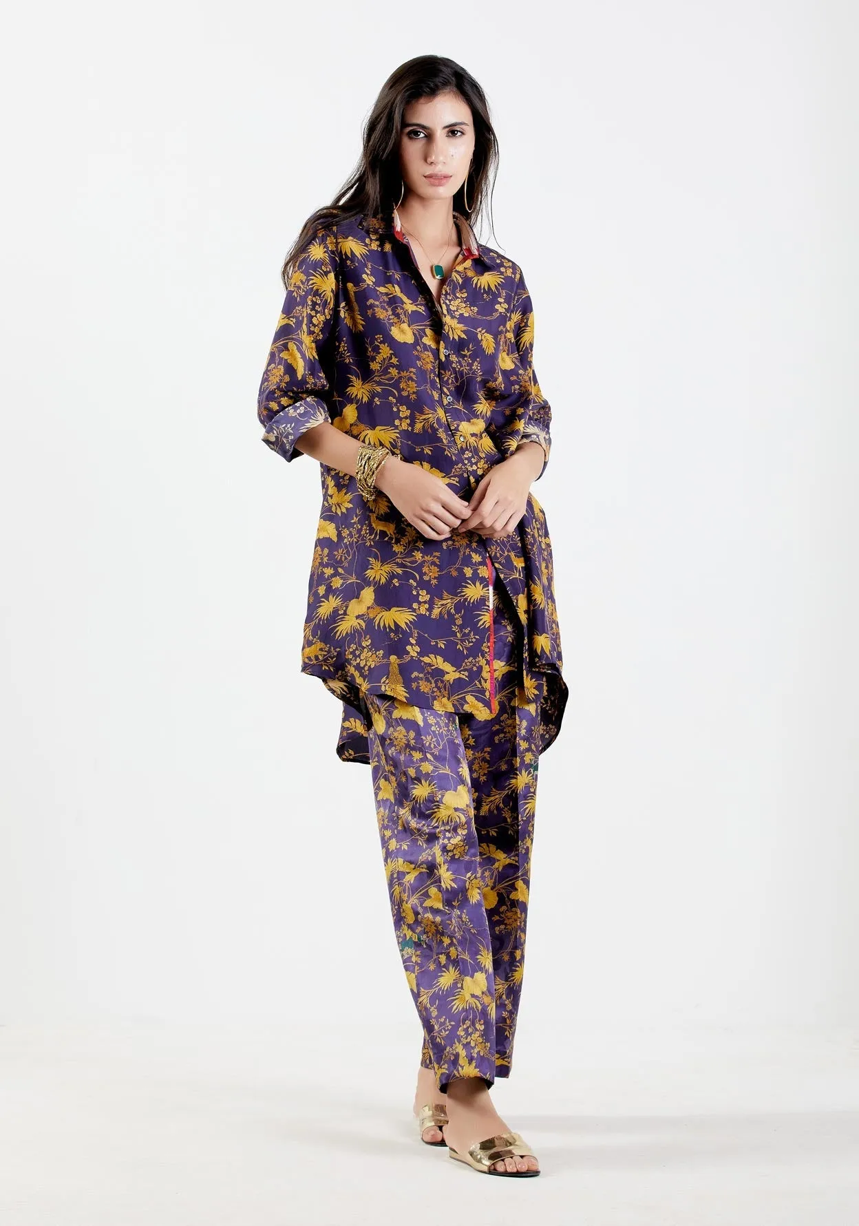 Oversized Shirt Silk Twill Gold