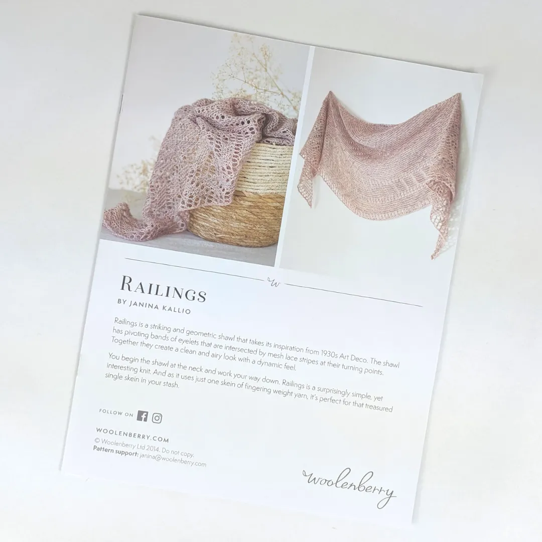 Pattern - Railings, by Janina Kallio, ready to ship