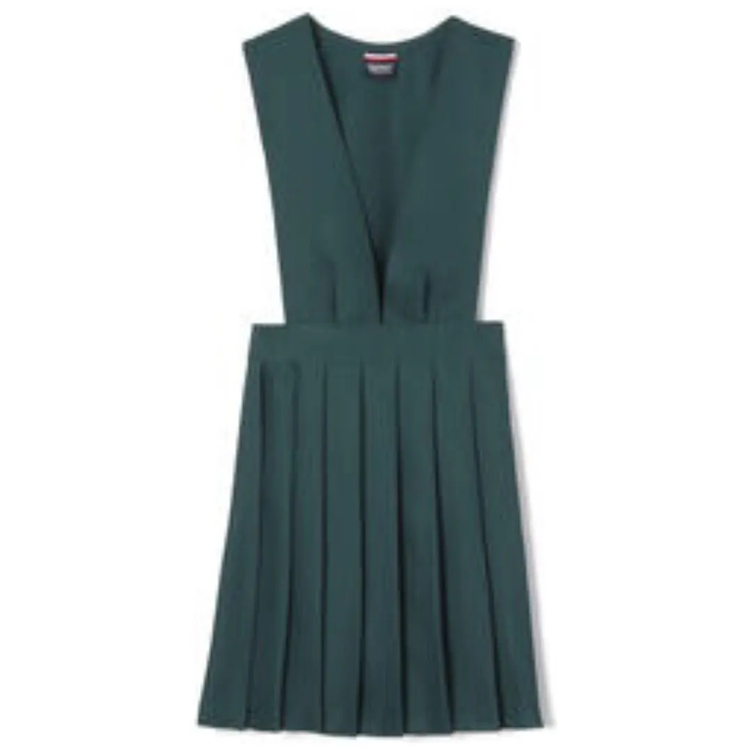 Plus V-Neck Pleated Jumper - Hunter Green
