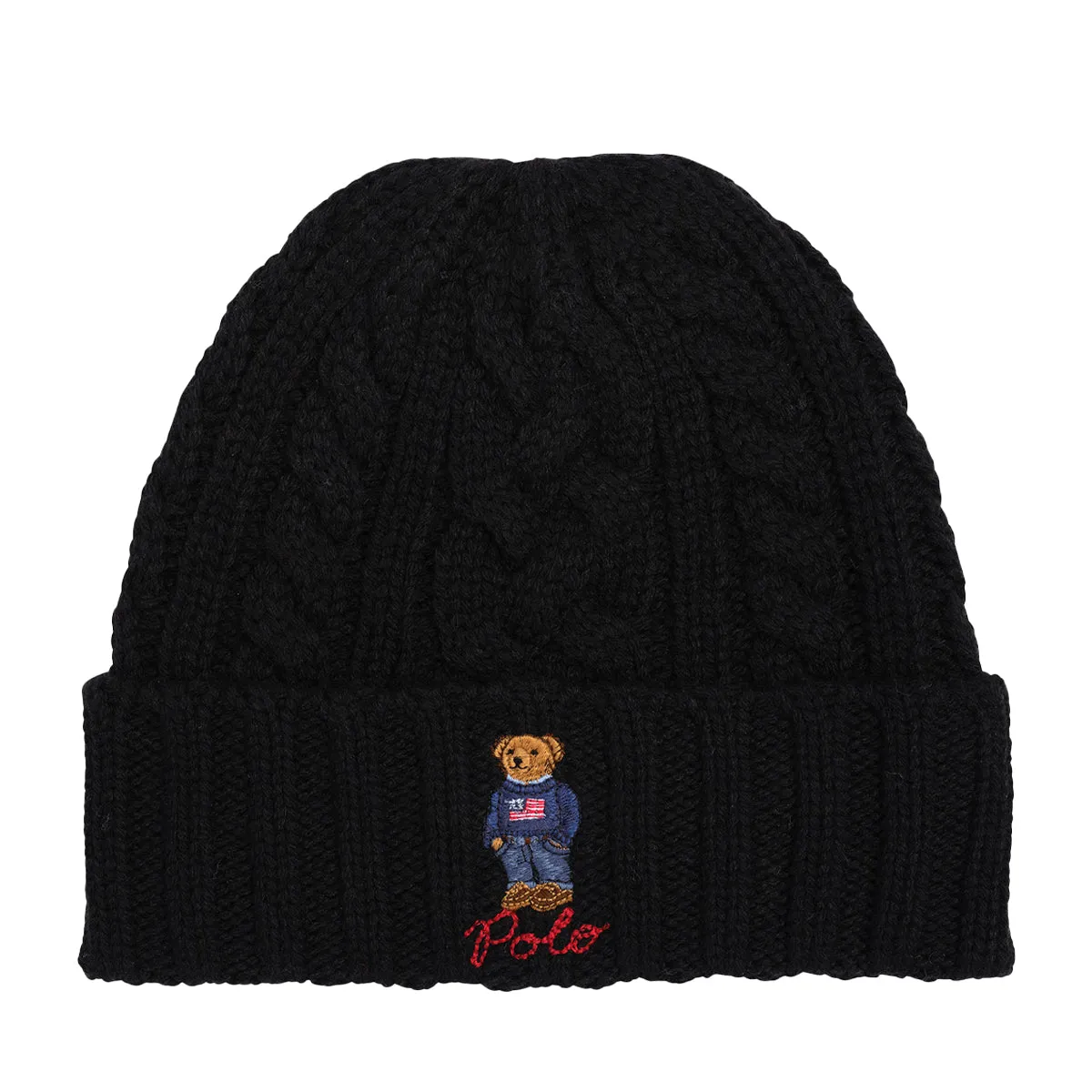 Polo Ralph Lauren Unisex Cable Bear Beanie PC1035-001 Black