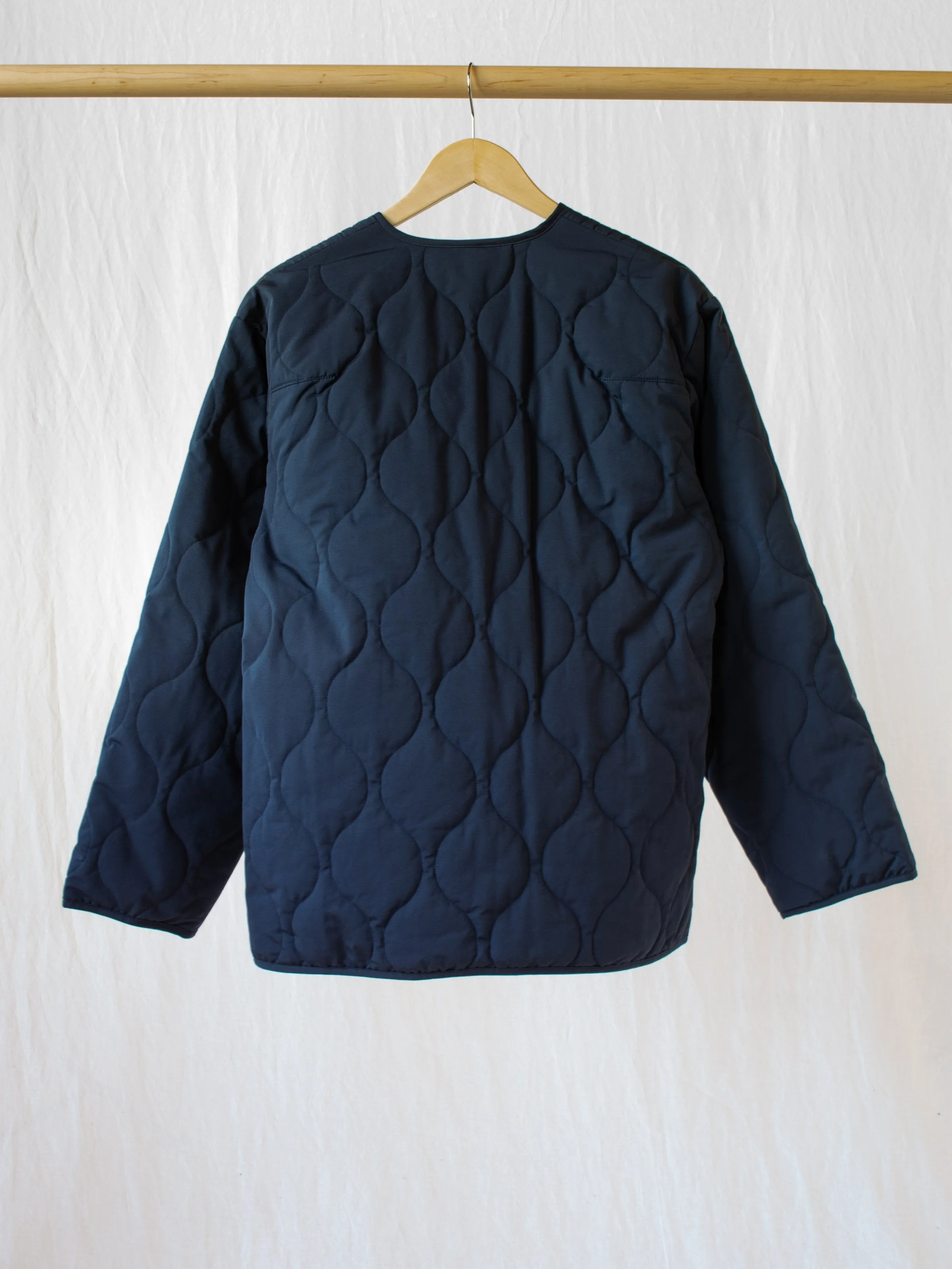 Quilted Liner Buckle Jacket - Navy