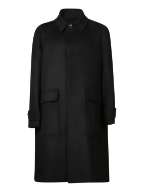 Raglan Wool-Cashmere Black Coat