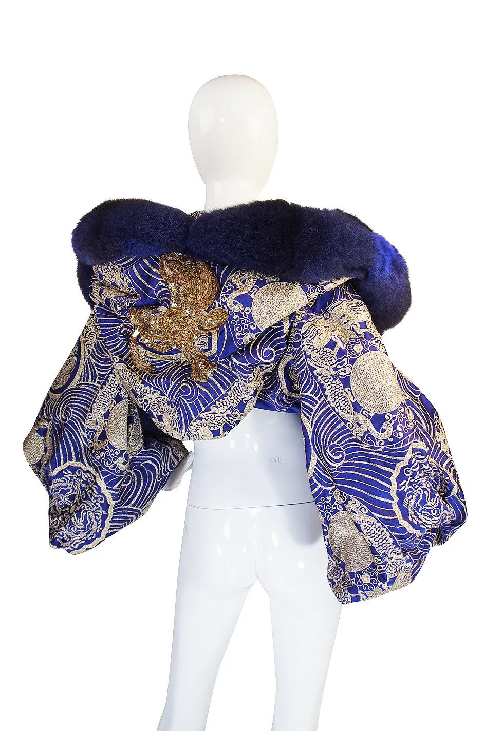 Rare 1989 Fur & Silk Gianfranco Ferre Couture Jacket