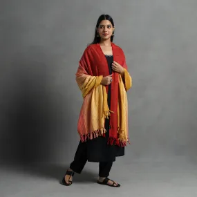 Red - Kumaun Handwoven Pure Merino Wool Shawl for Women 113