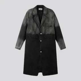 Retro oversized denim coat for women