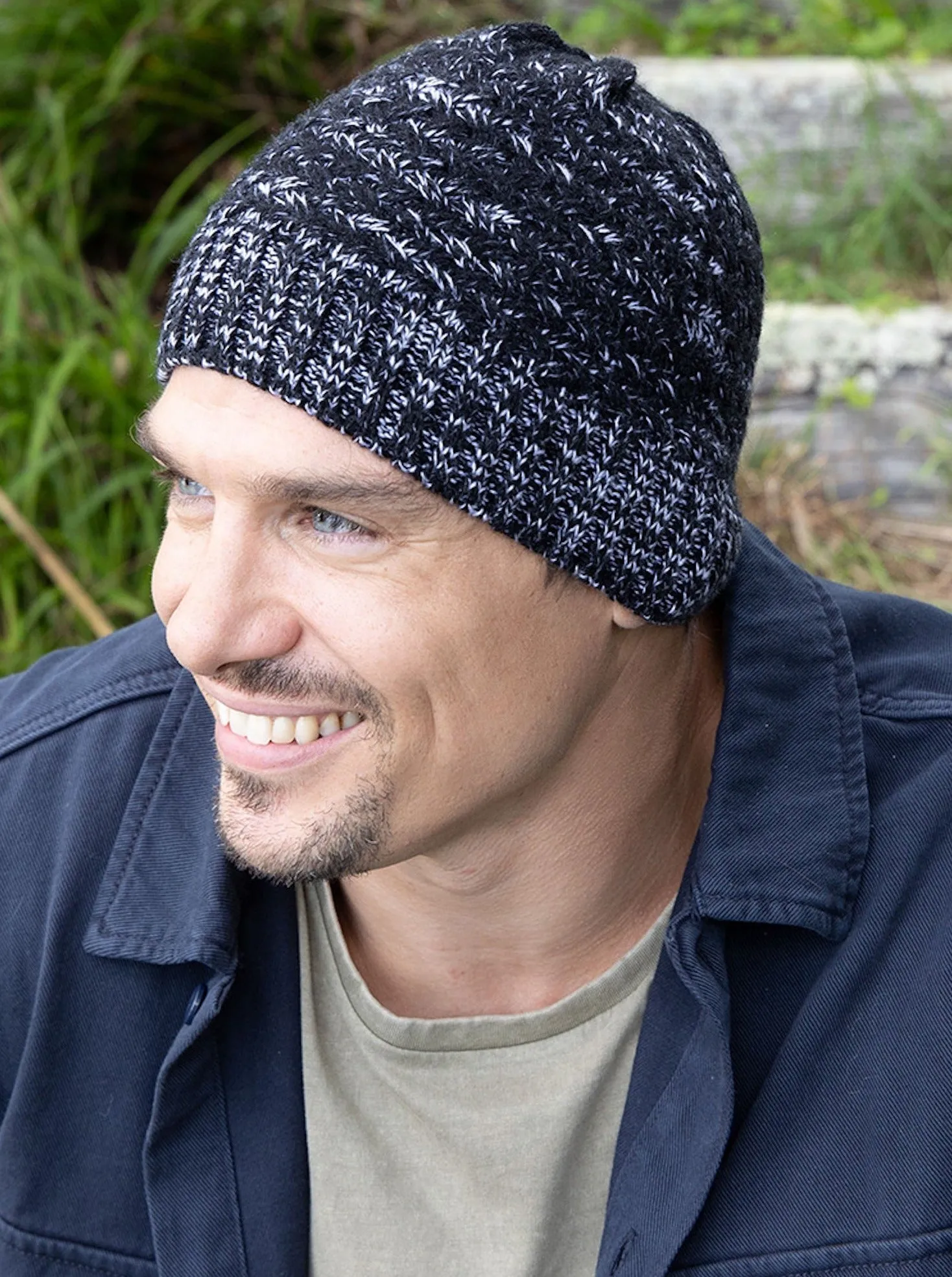 Rigon Salt and Pepper Unisex Knitted Beanie - Black/White
