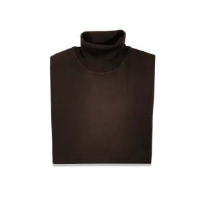 Roll Neck Jumper in Chocolate Brown Cashmere Silk