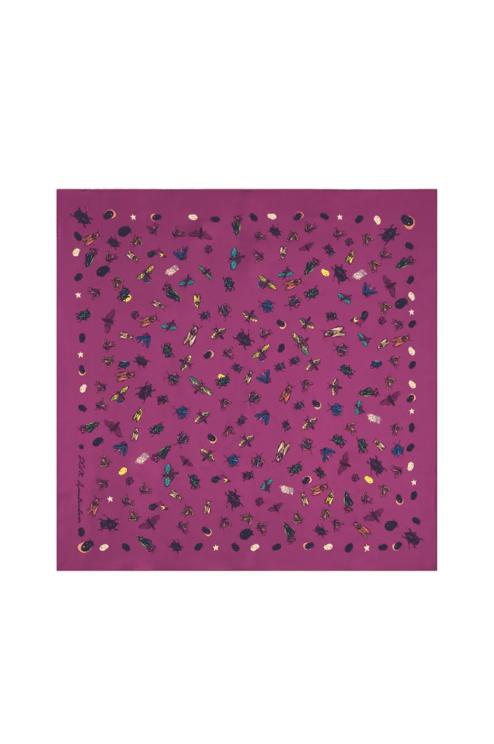 Scarf Soft Silk with Flying Bugs