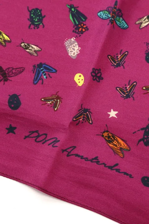 Scarf Soft Silk with Flying Bugs