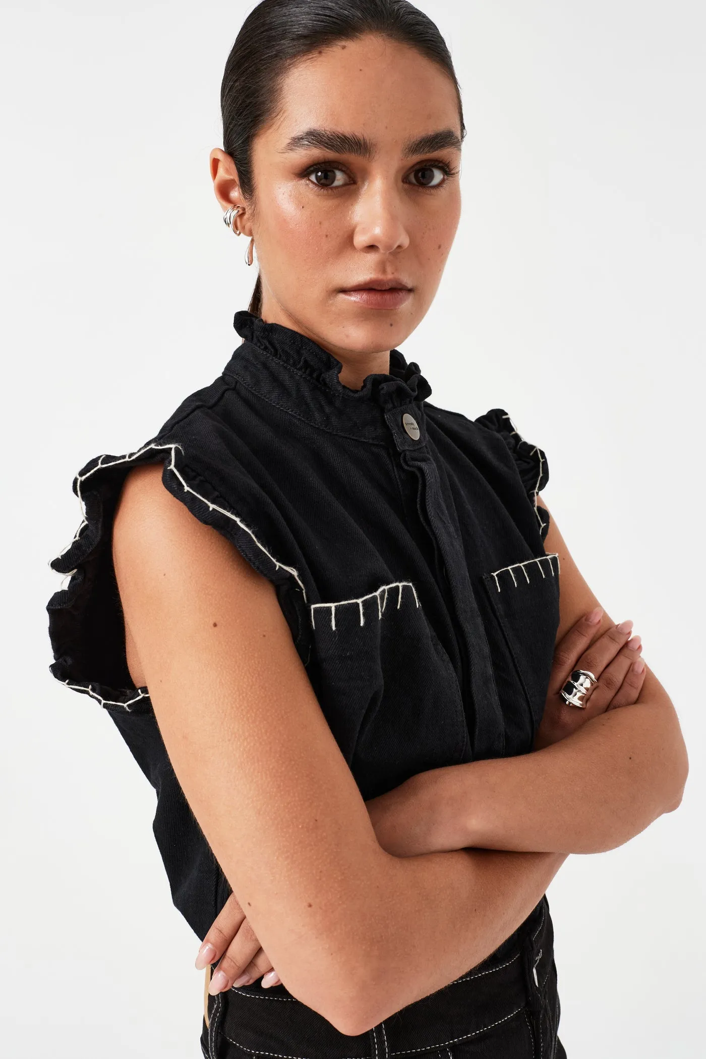 seventy   mochi Pablo Waistcoat in Vintage Black
