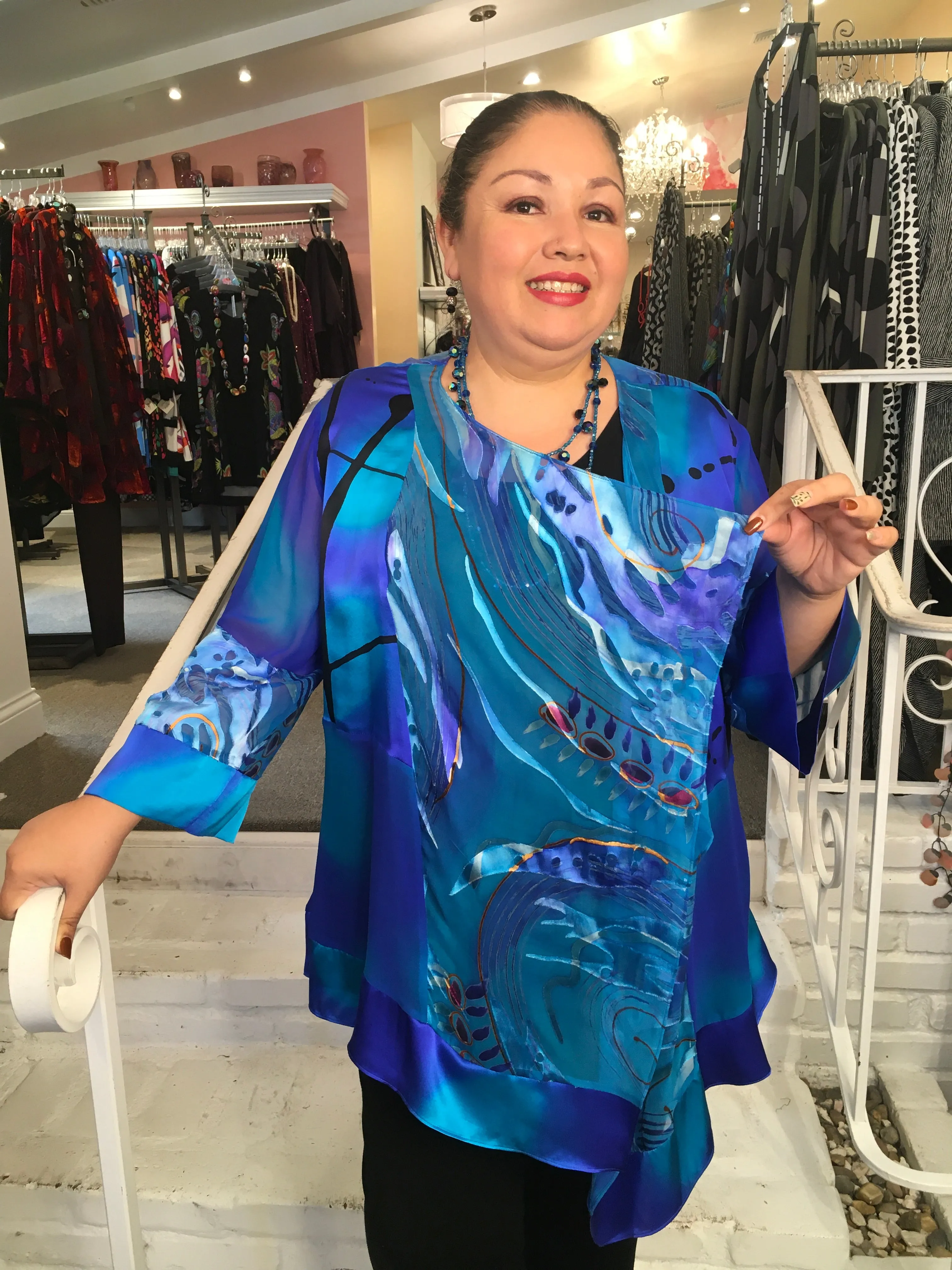 SILK PATCH JACKET - ROYAL 274