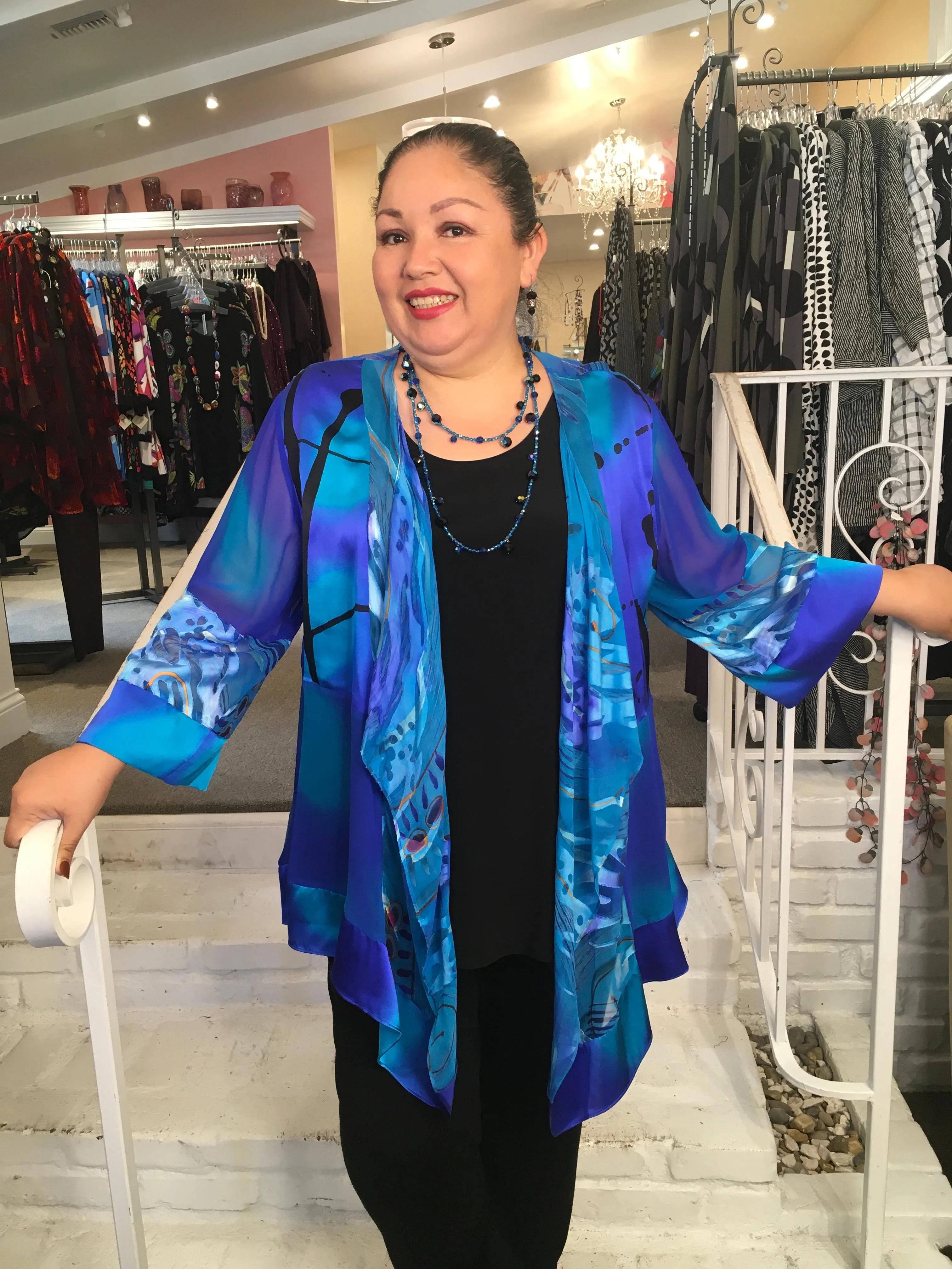 SILK PATCH JACKET - ROYAL 274
