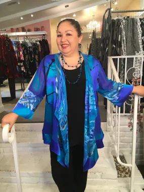 SILK PATCH JACKET - ROYAL 274