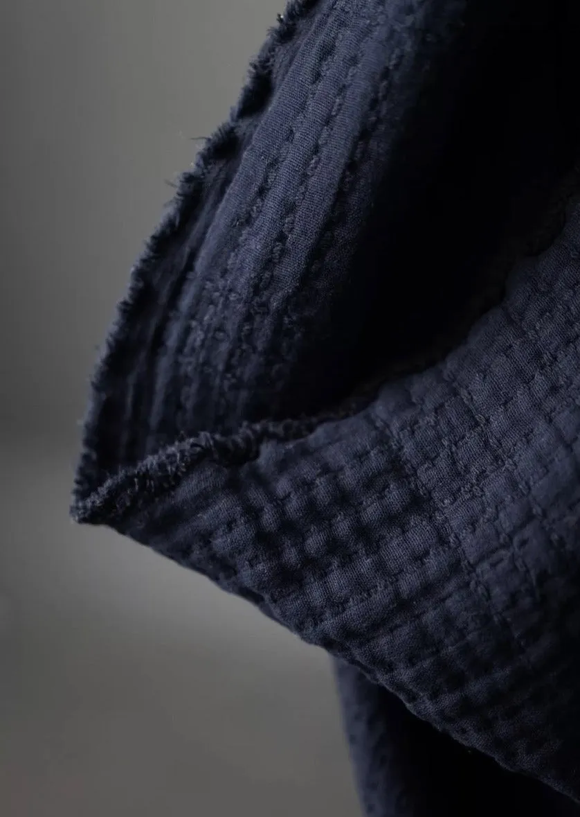 Soft Stitch Cotton Jacquard, Navy