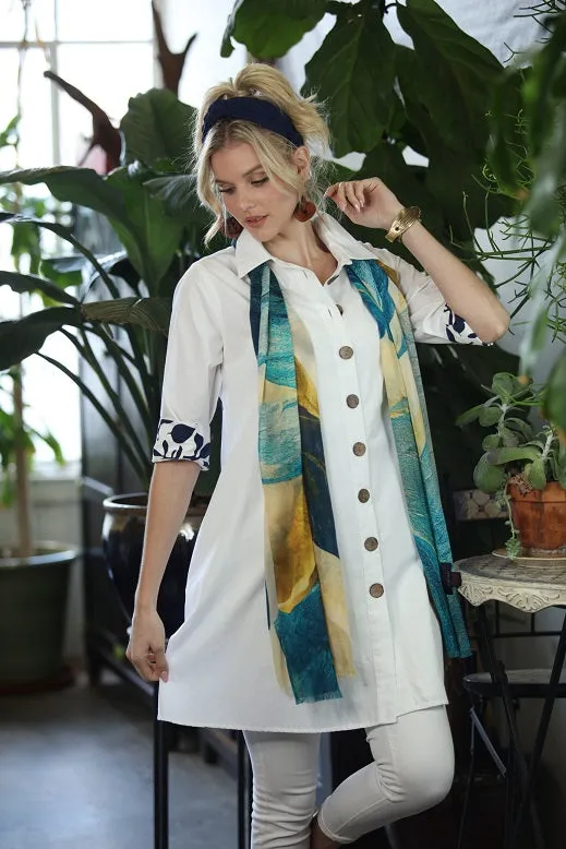 Solid White A Line KikiSol Jacket w/Buttons & Pockets