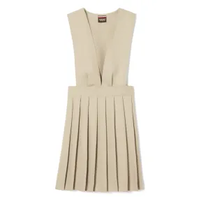 St. Mary's Catholic School - V-Neck Pleated Jumper - Khaki