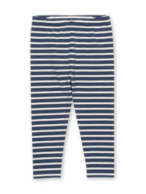 Stripy leggings navy