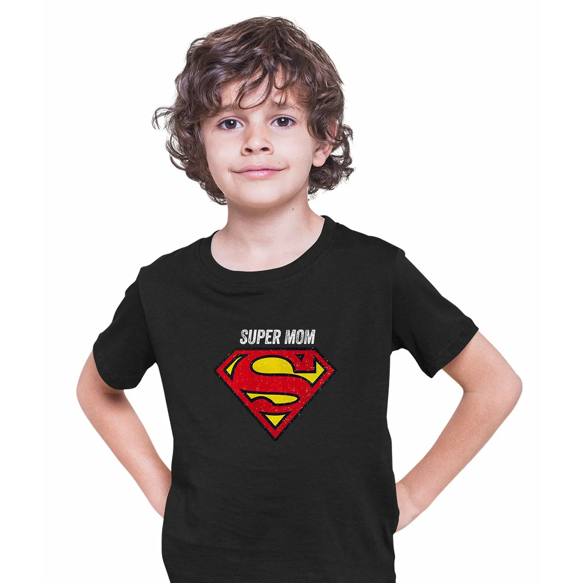 Super Mom Retro Superman DC Comix Action Hero T-shirt for Kids
