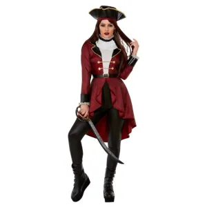 Swashbuckler Pirate Deluxe Costume, Burgundy