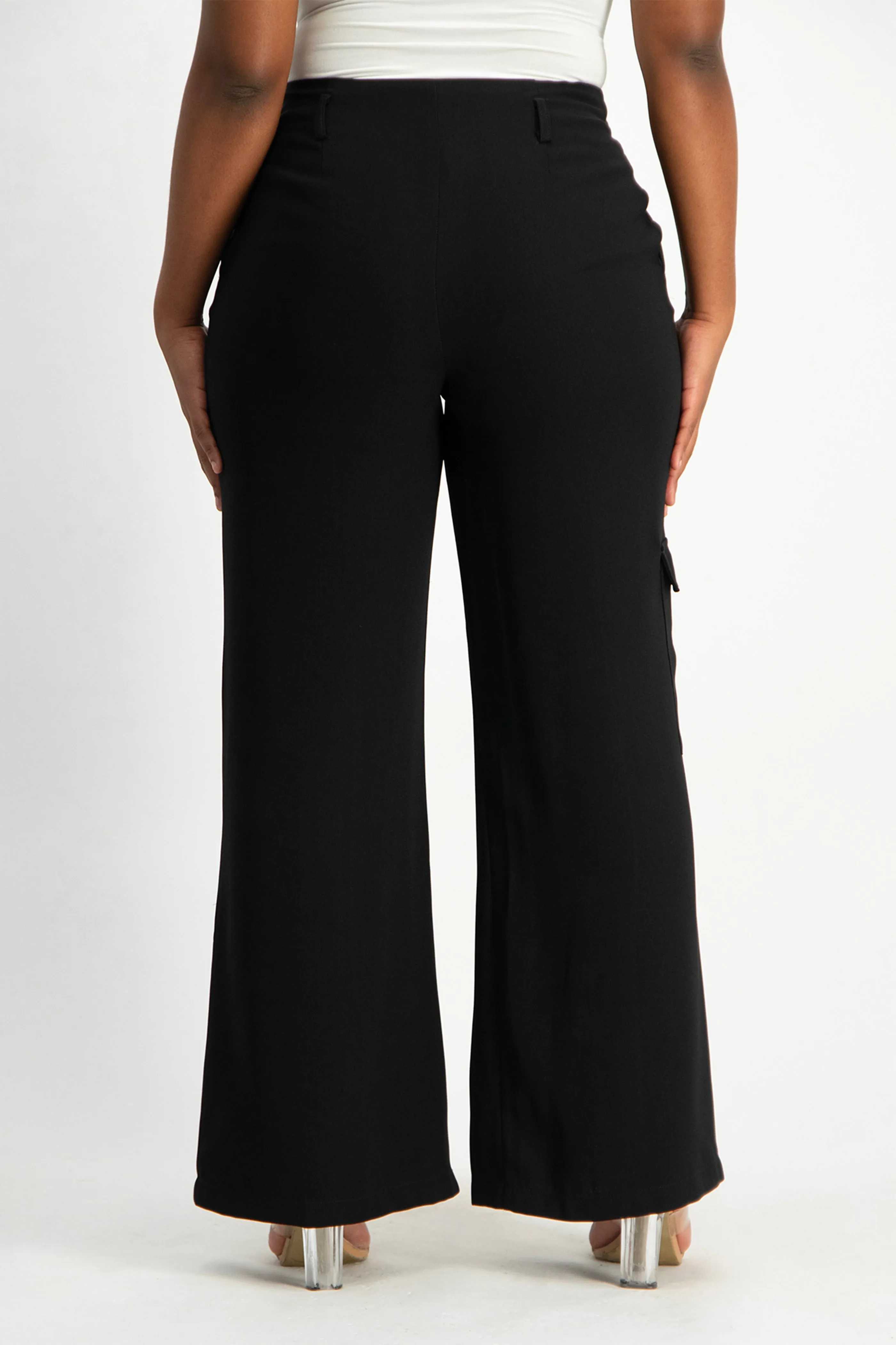Taytum Wide Leg Cargo Suit Pant - Black