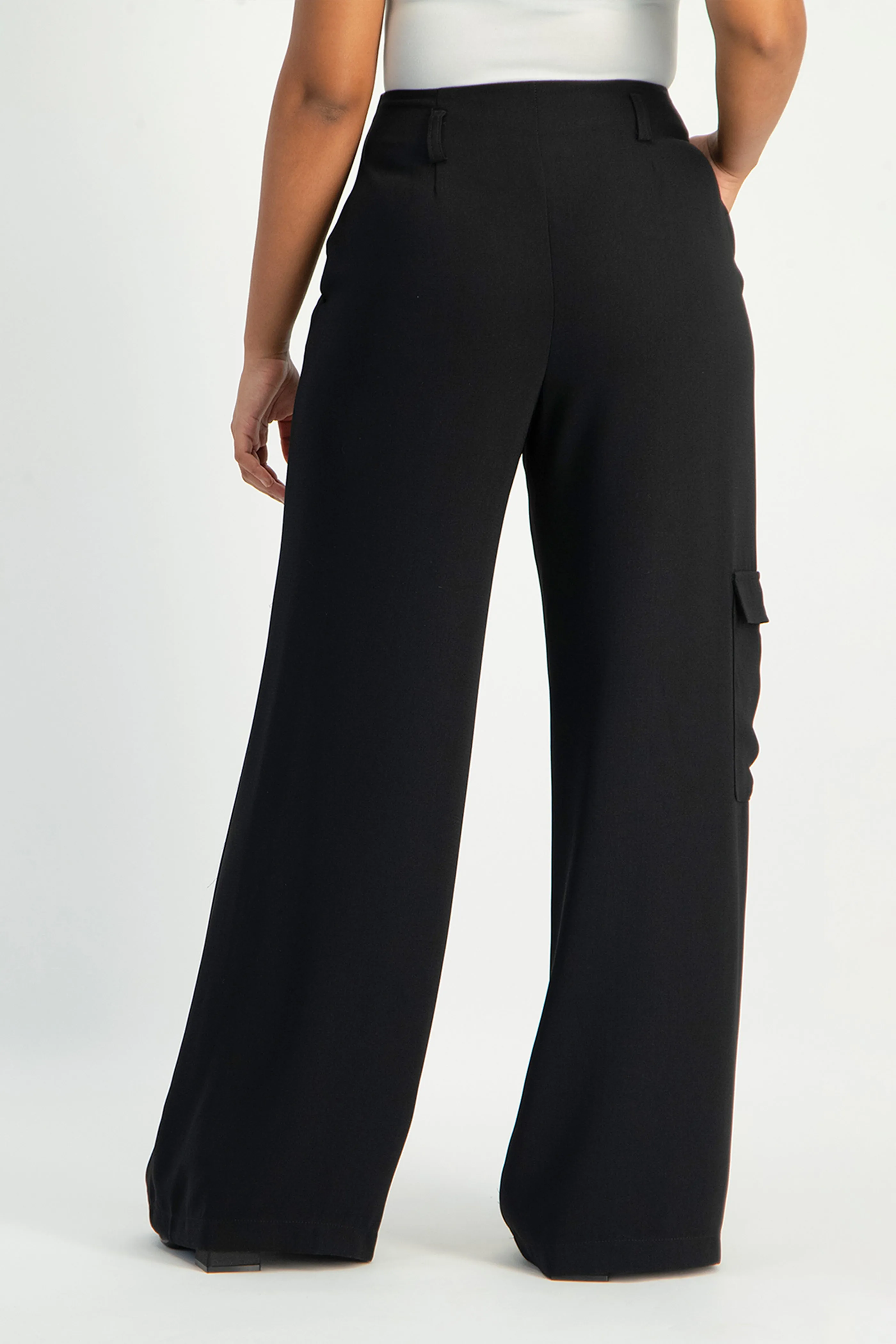 Taytum Wide Leg Cargo Suit Pant - Black