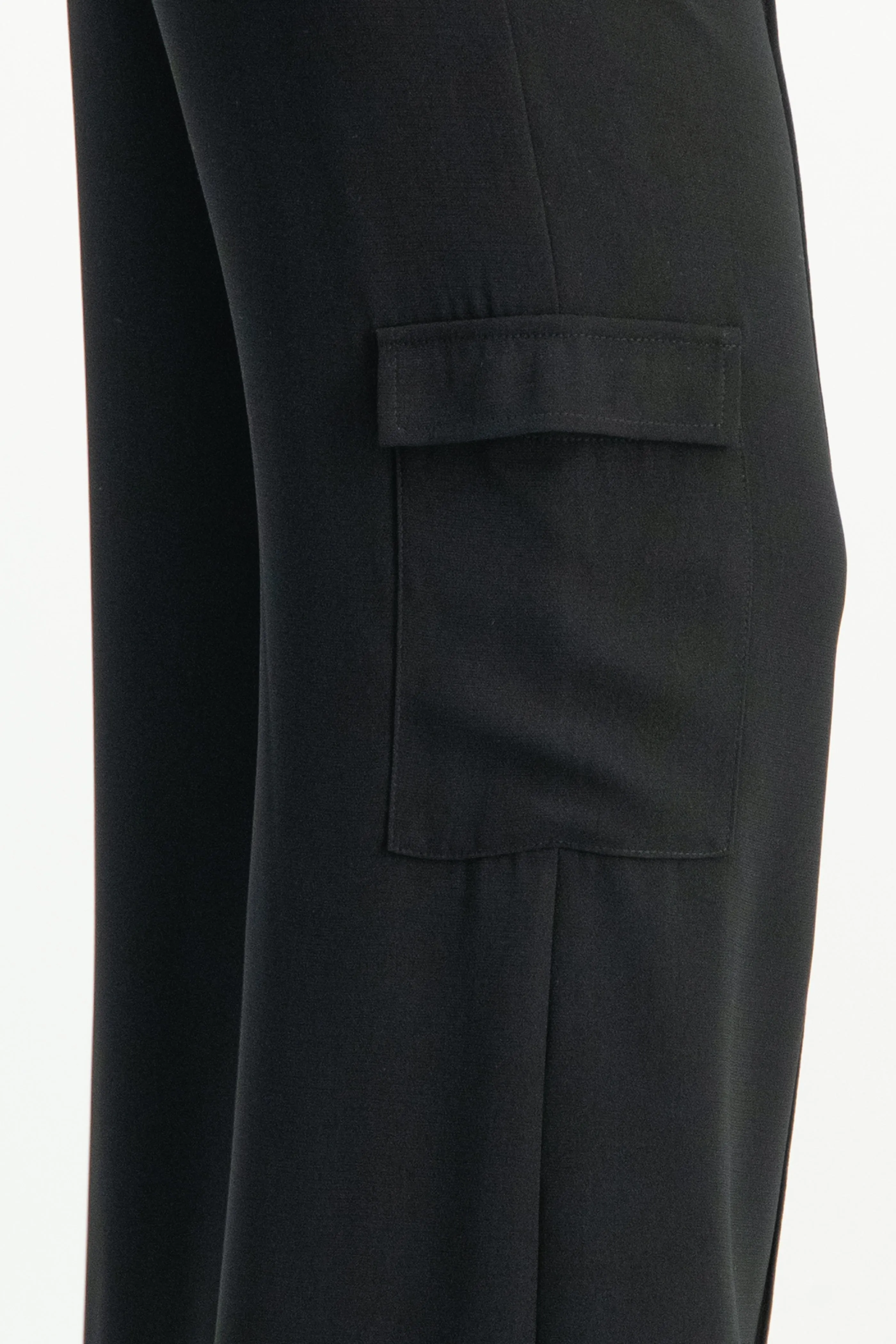Taytum Wide Leg Cargo Suit Pant - Black