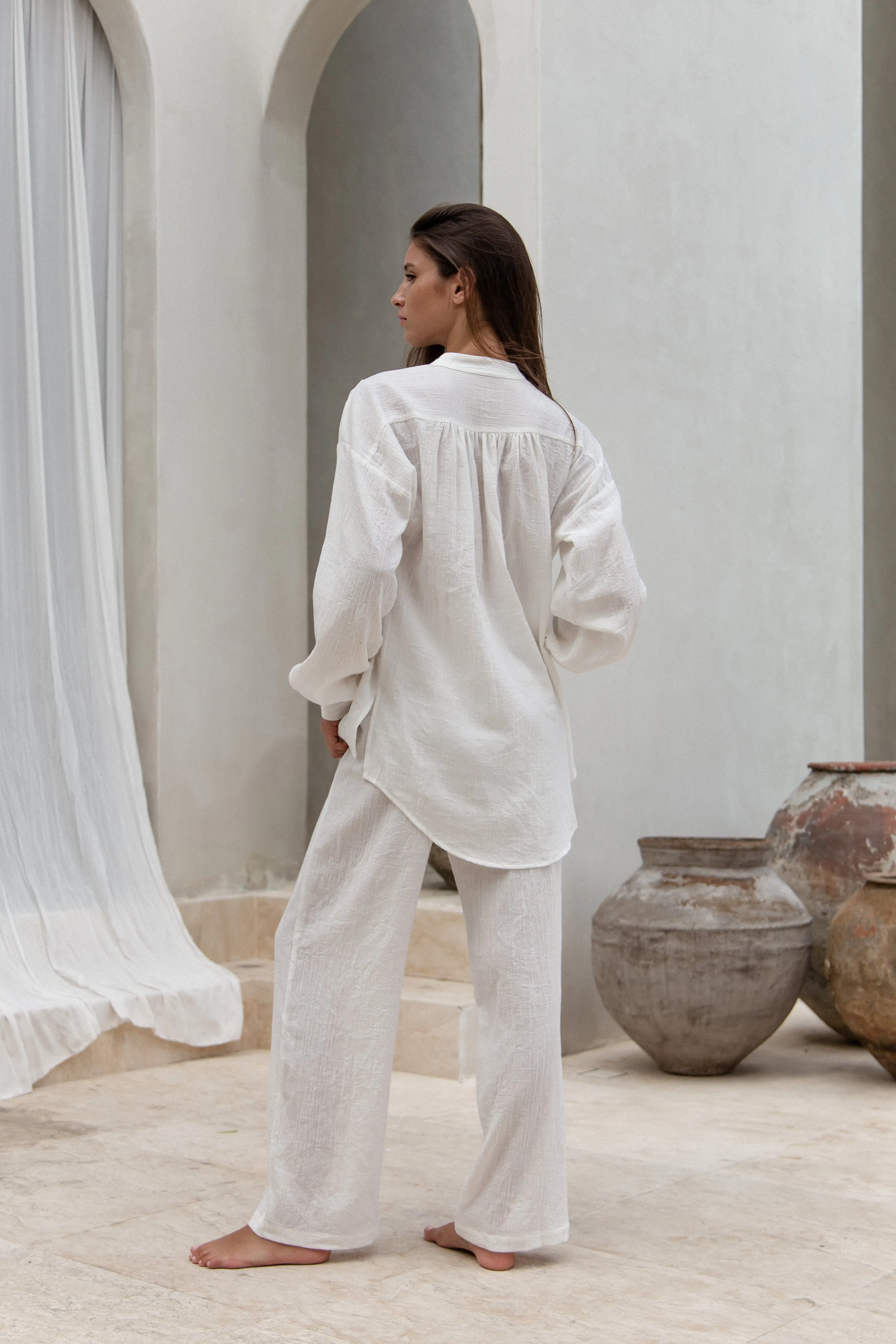 Tempus Pants Textured White