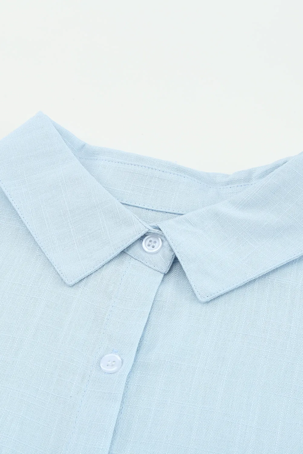 Textured Solid Color Basic Shirt for Women
