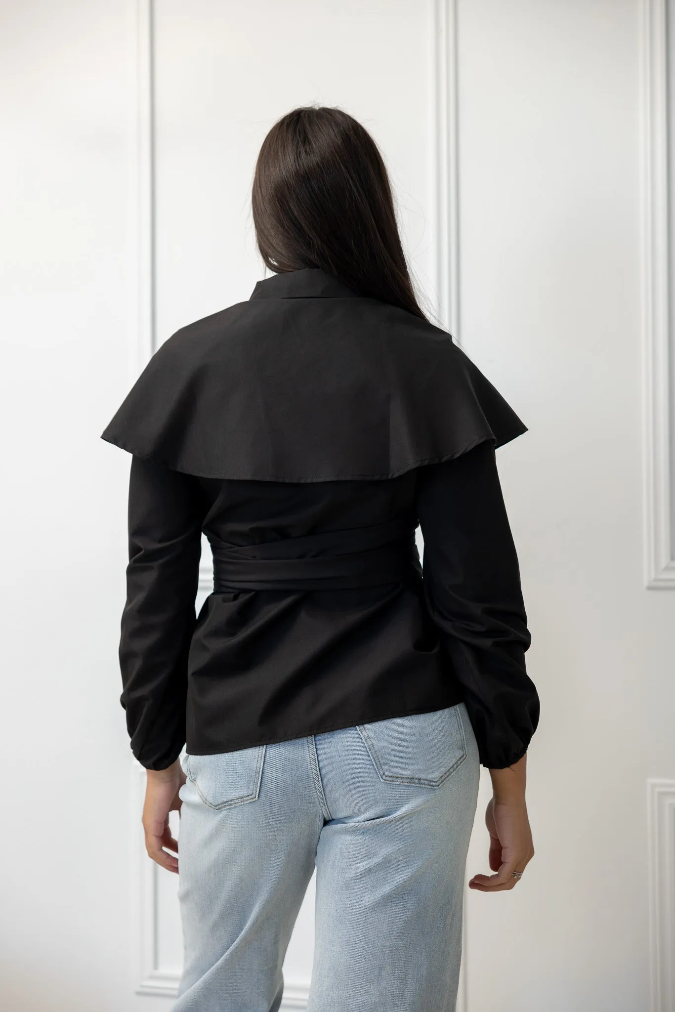 The Crescent Sakura Wrap Detailed Shirt