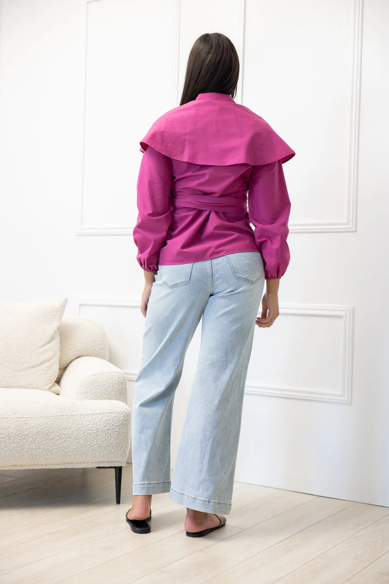 The Crescent Sakura Wrap Detailed Shirt
