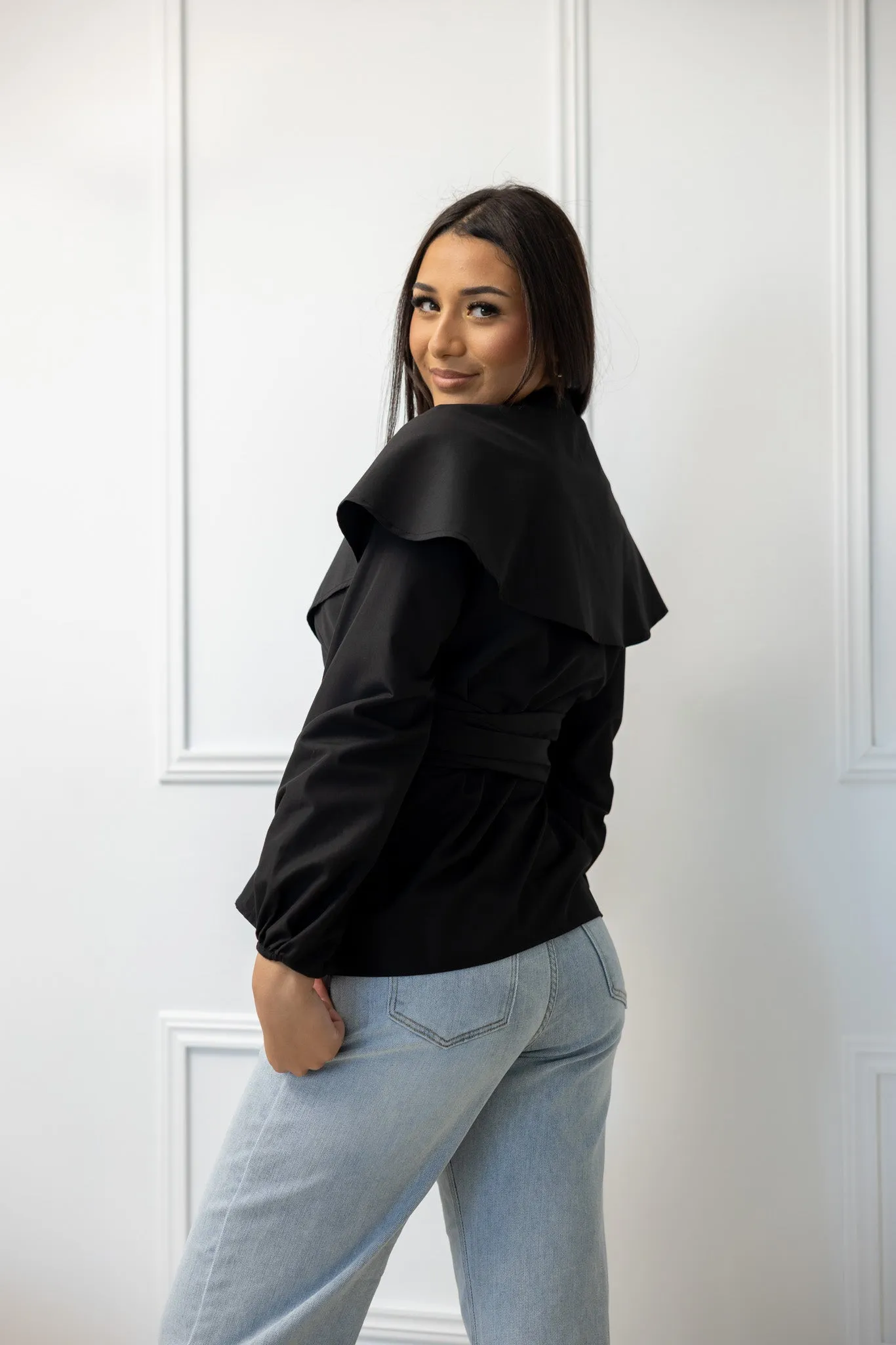 The Crescent Sakura Wrap Detailed Shirt