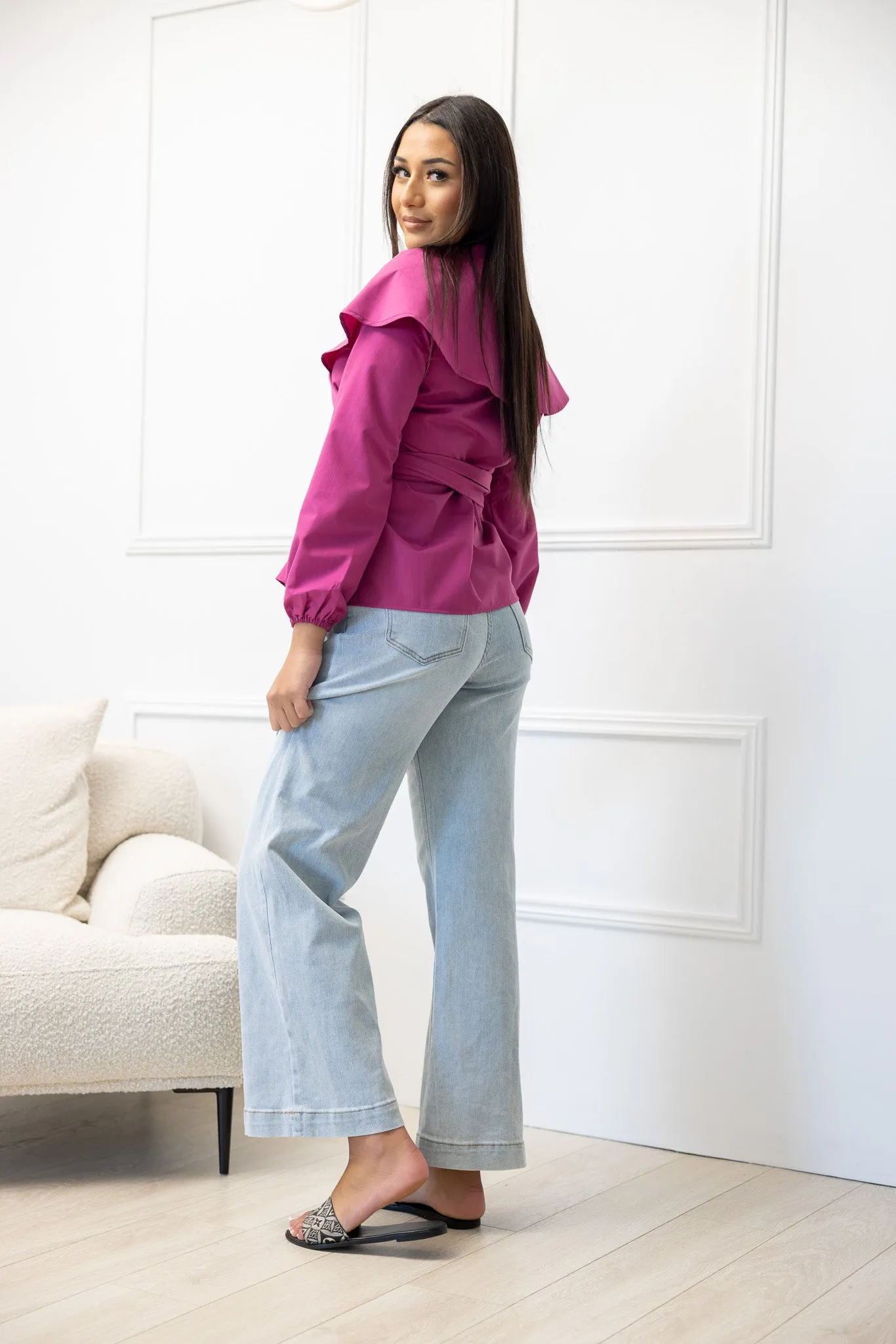 The Crescent Sakura Wrap Detailed Shirt
