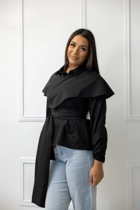 The Crescent Sakura Wrap Detailed Shirt
